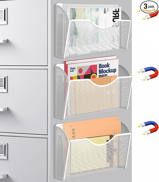 3 Pcs Magnetic File Holder for File Cabinets, Folder Holder Organizer- No by LQPAFZ