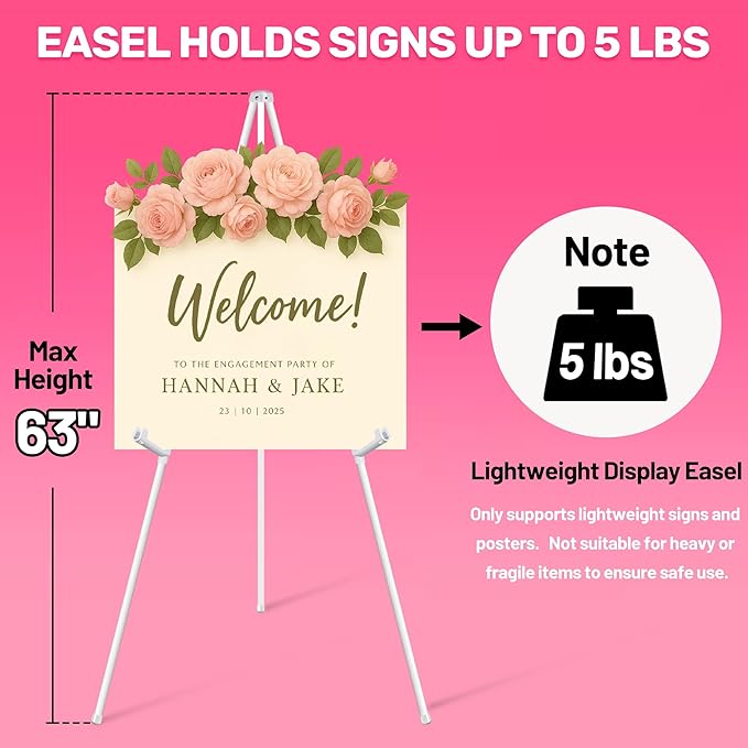 2 Pack White Easel Stand for Sign & Poster - Image 5