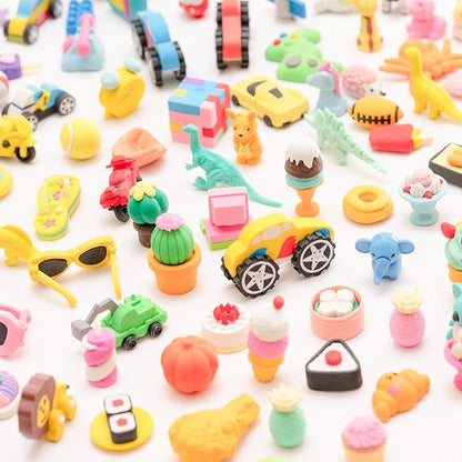 CLOCK KING 110pcs 3D Cute Kids Erasers, Random Desktop Pet Toys Gifts, - Image 4