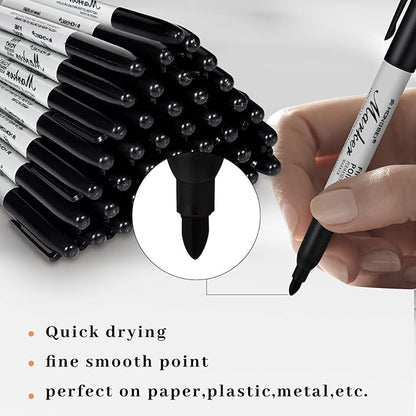 Thenshop 300 Pack Black Permanent Markers Bulk - Image 2