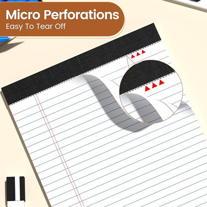 Legal Pads 8.5 X11, Narrow Ruled Notepads, 6 Pack, 50 Sheet/Pad, Tear Off - Image 4