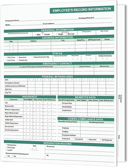 Employee Personnel File Folders, 9.5x11.5 Inch, Letter Size, Heavyweight by YvnShineOffice