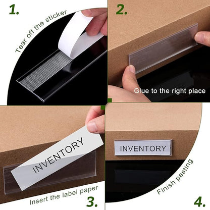 72 Pieces Clear Plastic Adhesive Shelf Tag & Price Label Holders - Image 5