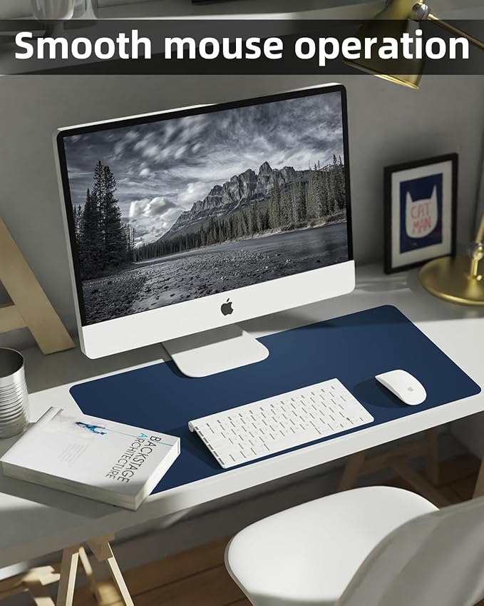 Non-Slip Desk mat, PULeather Desk Pad Protector, Office Desk Mat, Large Mouse - Image 4