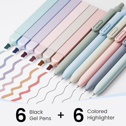 JIMMIDDA- 12 Pack Gel Pens, 0.7mm Black Ink Fine Point Smooth Writing - Image 2