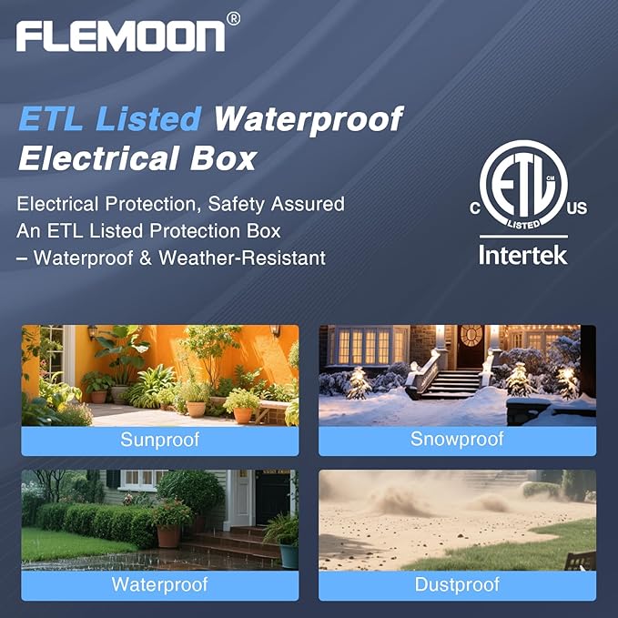Flemoon Outdoor Extension Cord Safety Cover, IPX4 Waterproof Connection - Image 4