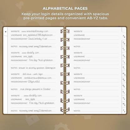 Clever Fox Password Book Spiral – Mini Internet Address & Password Organizer - Image 3
