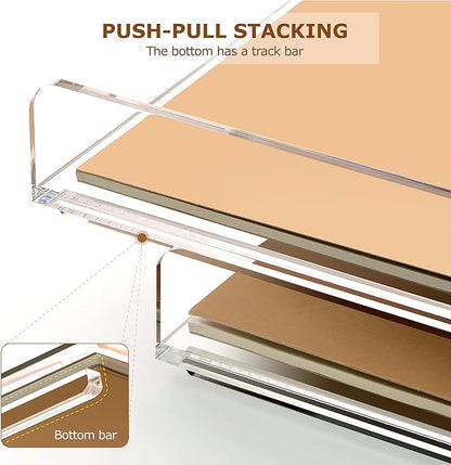 SANRUI 4 Tier Clear Desk Paper Letter Organizer Trays, A4 Stackable File - Image 4
