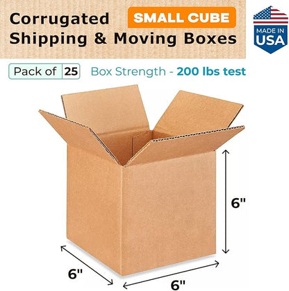 IDL Packaging B-666-25 Packaging Cube Corrugated Shipping Boxes 6"L x 6”W x 6"H - Image 2