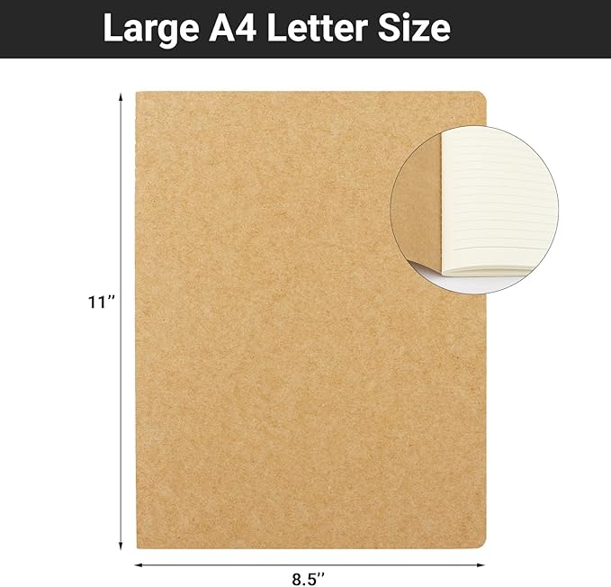 EUSOAR Composition Notebooks College Ruled, 1 Pack A4 11" x 8-1/2", 40 Sheets/ - Image 2