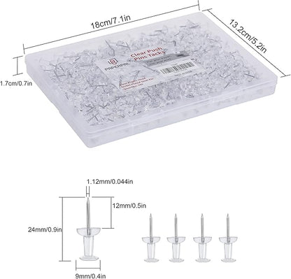 PAPERPAL 280 Clear Push Pins for Cork Board, Pushpins for Office School & - Image 2