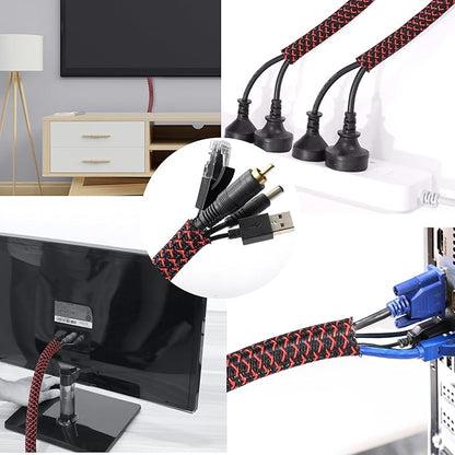 CrocSee 10ft - 1/2 inch Braided Cable Management Sleeve Cord Protector - - Image 5