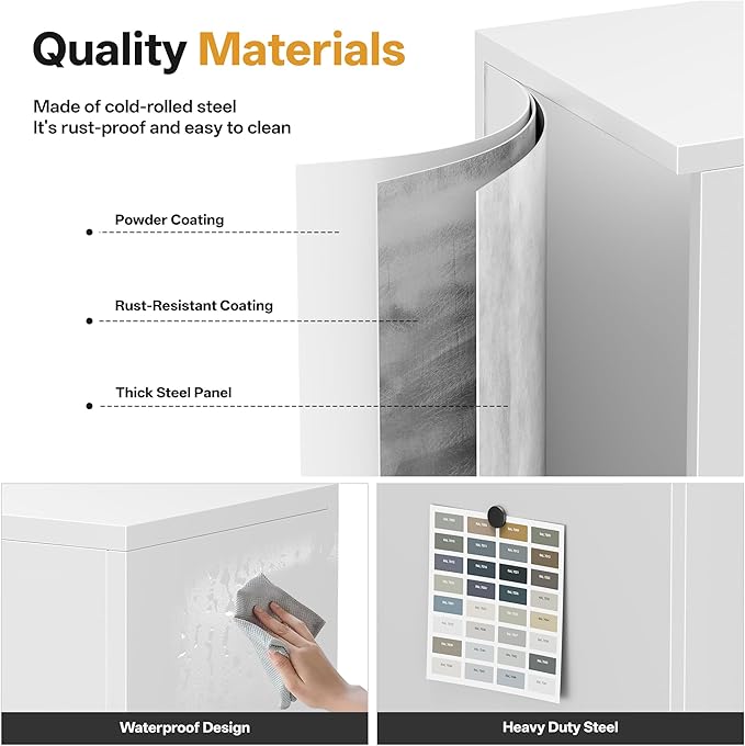 TaskStorz Metal Storage with 1 Drawer, Steel Storage File Cabinet - Image 4