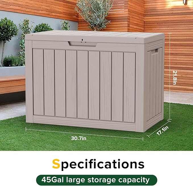 PATIOEASY Outdoor Storage Box 80GAL Waterproof Resin Deck Box, UV-Resistant - Image 4
