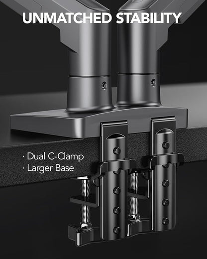 HUANUO Dual Monitor Stand, Fully Adjustable Monitor Desk Mount - Image 4