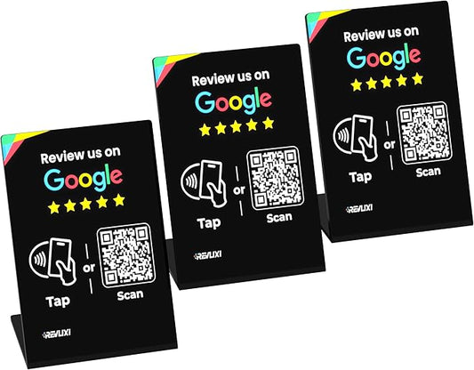 REVLIXI Google Review Stand- Boost Reviews w/ 3x4 inch Reusable Google Review by REVLIXI