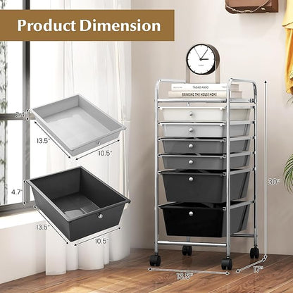 RELAX4LIFE 6-Drawer Rolling Storage Cart - Image 3