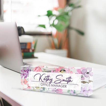 Personalized Name Plate for Desk, Custom Desk Name Plate, Acrylic Name Plate - Image 4