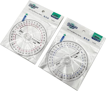 360° Protractor Pack of 2 Protactors Plastic Protractor Math Protractors Clear - Image 7