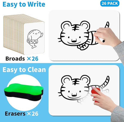 OSIMIG 26 Pack Small White Board Dry Erase, Mini Dry Erase Board 9" x12” - Image 4