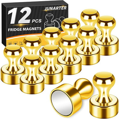 Junarter 12 Pack Magnetic Push Pins, Refrigerator Magnets Strong, Dry Erase by Junarter
