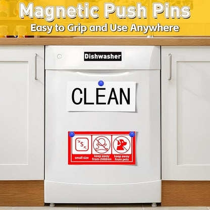 VNDUEEY 16 Pack Blue Fridge Magnets, Refrigerator Magnet Whiteboard Magnets - Image 6