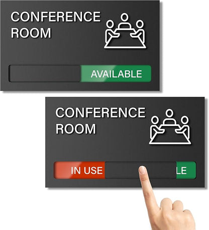 Conference Room Sign, Office Door Signs Do Not Disturb, In Use Available Slider by EliteSign