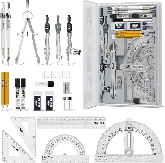 Nicpro 22 PCS Compass Geometry Tools by Nicpro
