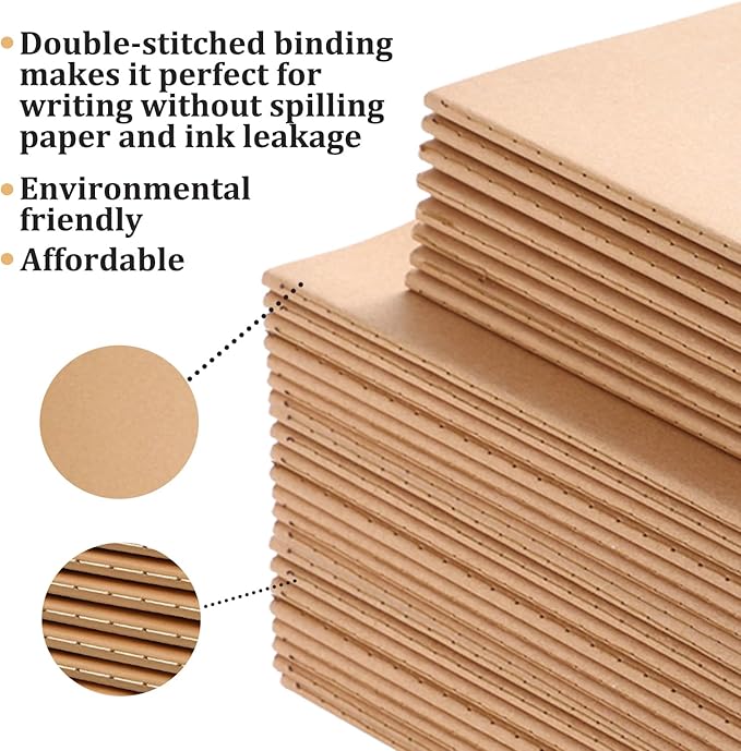 110 Pack A5 Composition Notebooks Bulk, Kraft Cover Lined Paper Journal - Image 5