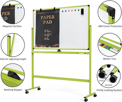 Large Dry-Erase Rolling Magnetic Whiteboard - Image 3
