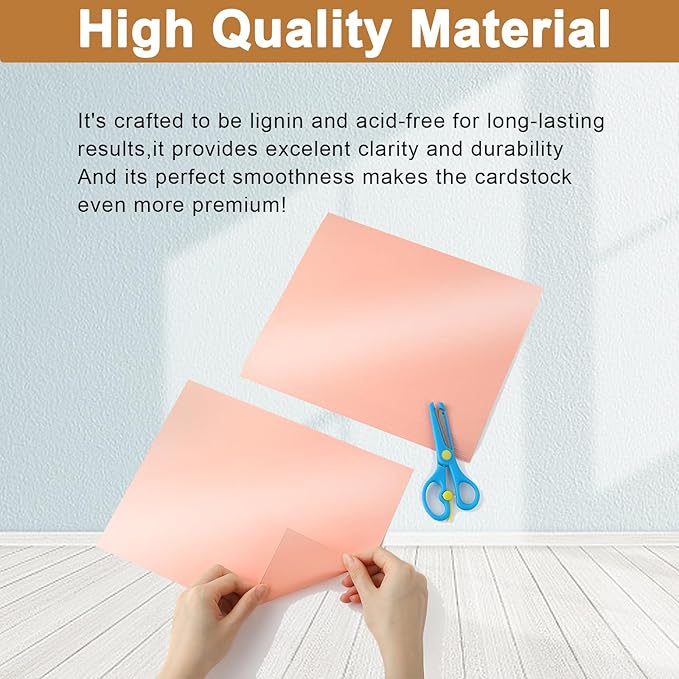Silunkia 40 Sheets Pink Shimmer Cardstock 8.5 x 11 Crafts Paper, 75lb - Image 4