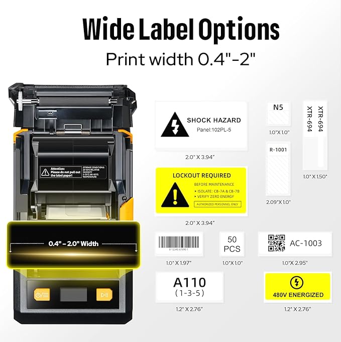 Makeid EP53 Portable Industrial Label Maker, Mobile APP & PC Editor Compatible - Image 3