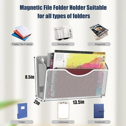 3 Pcs Magnetic File Holder for File Cabinets, Folder Holder Organizer- No - Image 3
