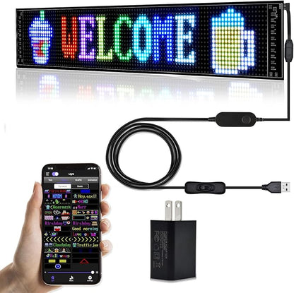 XIAOOHO Programmable LED Car Sign, Scrolling LED Sign, Flexible LED RGB Message by XIAOOHO