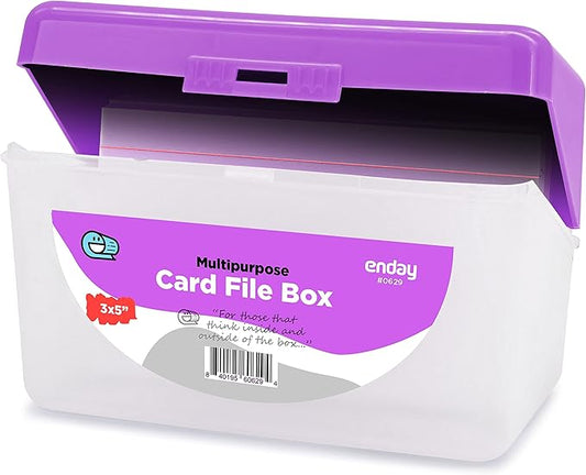 Enday Index Card Holder Purple, 3x5 Note Flash Card Organizer Case, Index Card by ENDAY
