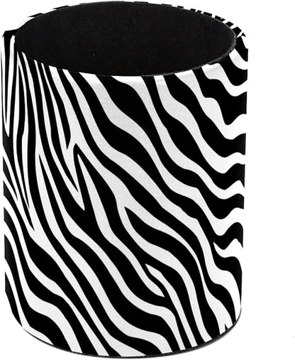 Leather Pen Holder for Desk Zebra Print Pencil Cup Desktop Organizer Makeup by Unknown