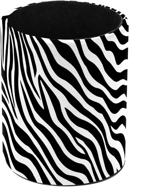 Leather Pen Holder for Desk Zebra Print Pencil Cup Desktop Organizer Makeup by Unknown