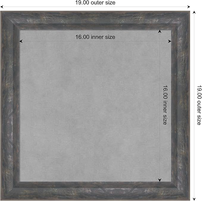 Amanti Art Grey Framed Magnetic Board 19x19 Small Vision Board - Image 3