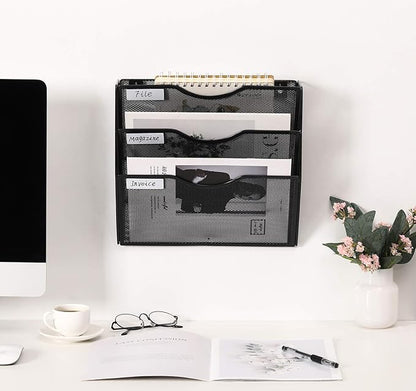 EasyPAG 3 Pocket Mesh Wall File Organizer, Hanging Paper Folder Holder - Image 6