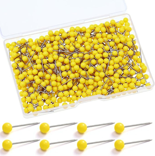 WILLBOND 500 Pack Map Push Pins Map Tacks Small Round Head Push Pins Thumb Tacks by Willbond+Technology+Limited