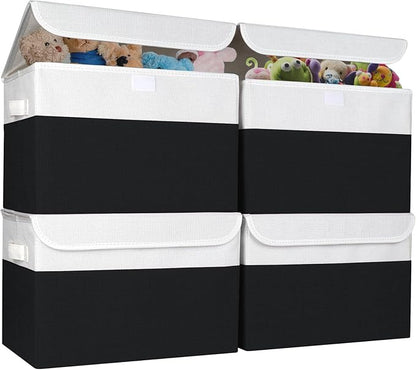 Bagnizer Large 22 Quart Linen Fabric Foldable Storage Bin Cube Organizer Basket by Bagnizer