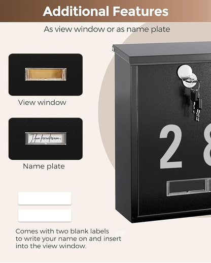 LAND·VOI Locking Wall-Mount Mailbox - Image 8