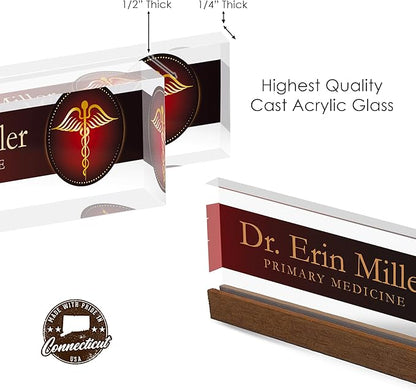 Artblox Personalized Office Desk Name Plate and Business Card Holder | Clear - Image 9