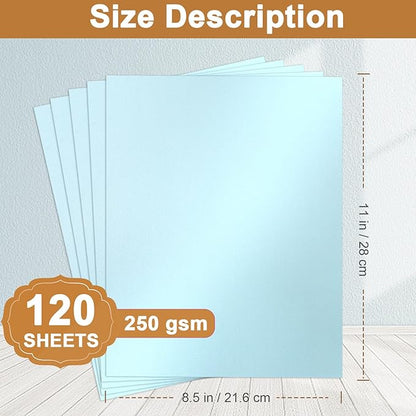 Silunkia 120 Sheets Light Blue Shimmer Cardstock 8.5 x 11 Certificate Paper - Image 2