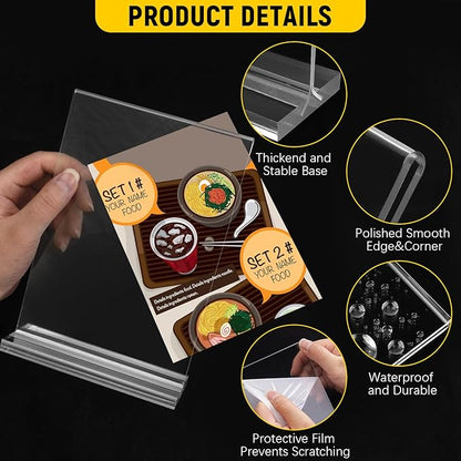 Dynta 14 Pack Acrylic Sign Holder 5x7 Inches Clear Double Sided Picture Frame - Image 4