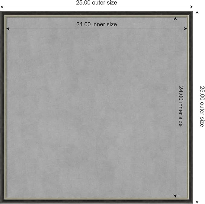 Amanti Art Black Framed Magnetic Board 25x25 Medium Vision Board - Image 3