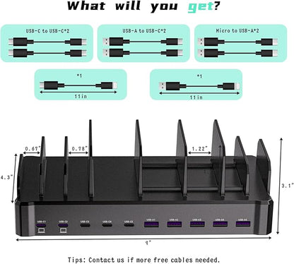 420W Charging Station for Multiple Devices, Zobirez 10-Port USB C Fast Charger - Image 7