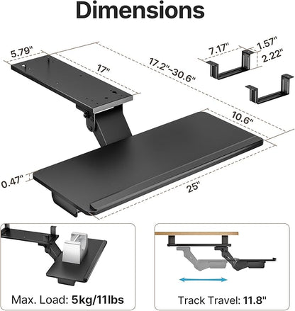 PEGZONE Keyboard Tray Under Desk - Image 6