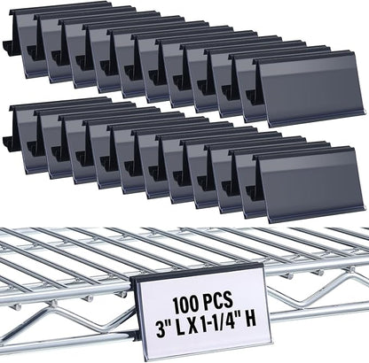 Kathfly 100 Pcs Wire Shelf Label Holders Compatible by Kathfly