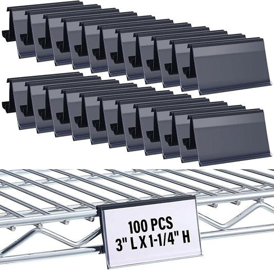 Kathfly 100 Pcs Wire Shelf Label Holders Compatible by Kathfly